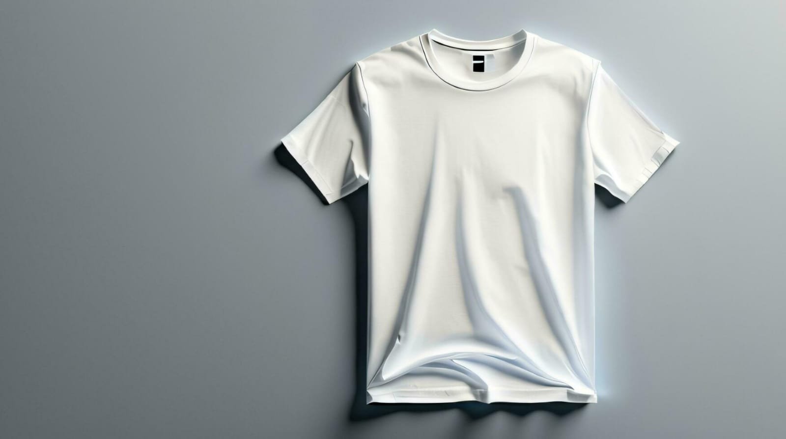 Premium cotton fabric t-shirt, flat lay