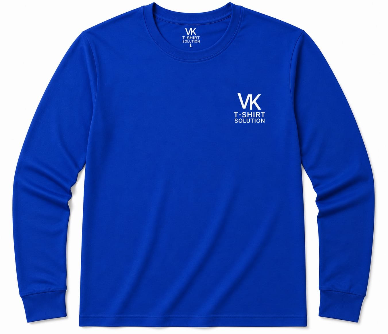 Royal blue VK Apparel branded round neck long sleeve